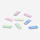 Set of 8 Flying Tiger Copenhagen magnetic bookmarks for office use, featuring colorful and functional paperclip-style designs.
