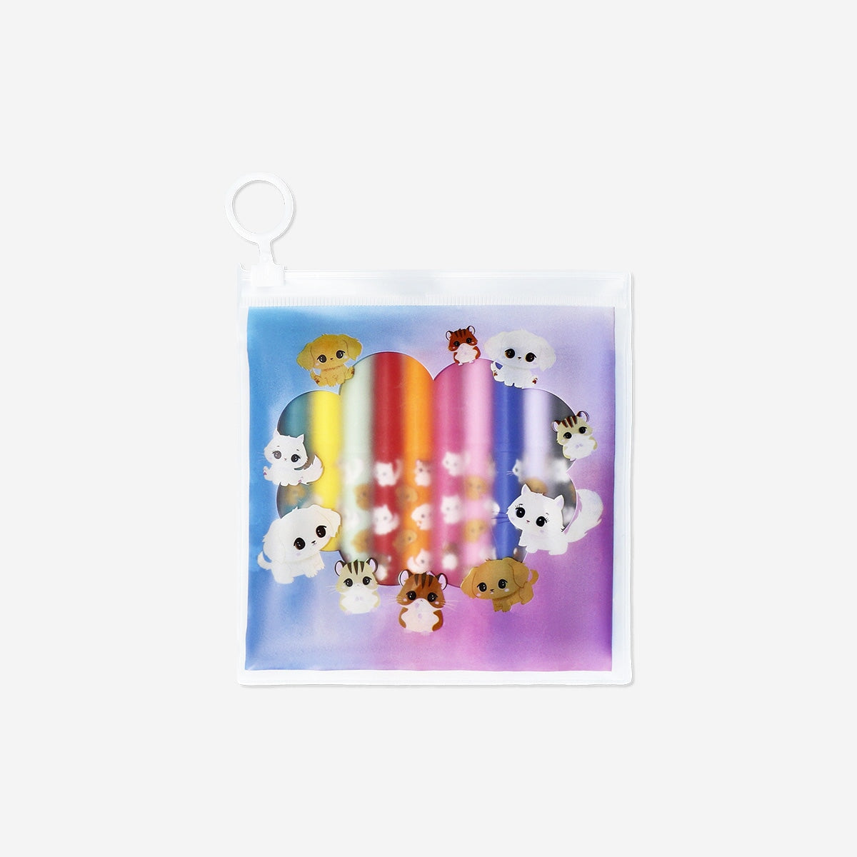 Set of 12 Flying Tiger Copenhagen office markers with colorful animal icon designs for organizing and highlighting documents.