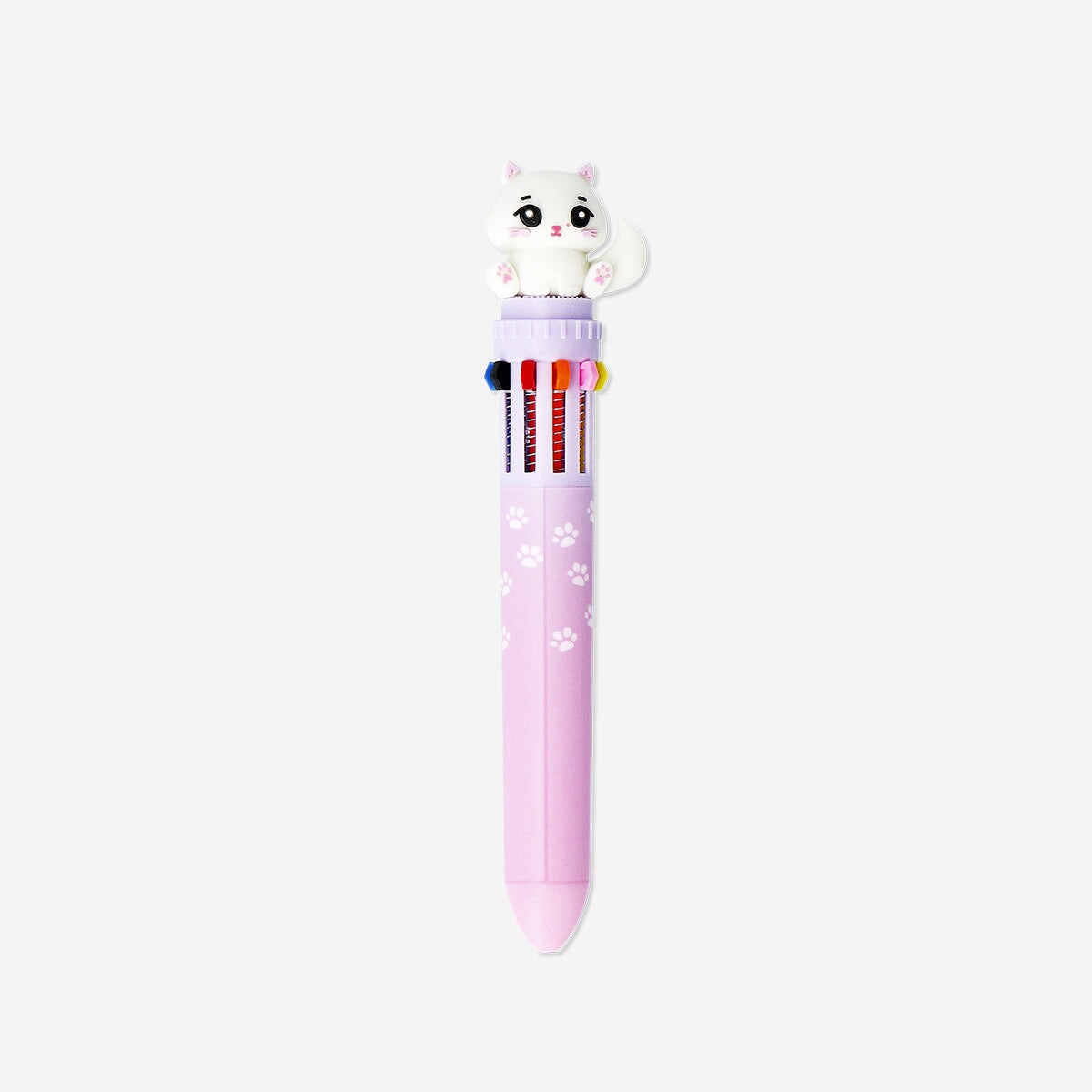 Multi-coloured ballpoint pen with cat topper Office Flying Tiger Copenhagen 