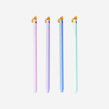 Multi-coloured gel ink pens with parrot topper - 4 pcs Office Flying Tiger Copenhagen 