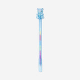 Multi coloured gen pen with blue gummy bear topper