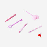 Pen pack with heart toppers - 5 pcs