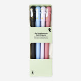 Set of four penguin-shaped gel ink pens for office use by Flying Tiger Copenhagen, featuring cute penguin designs.