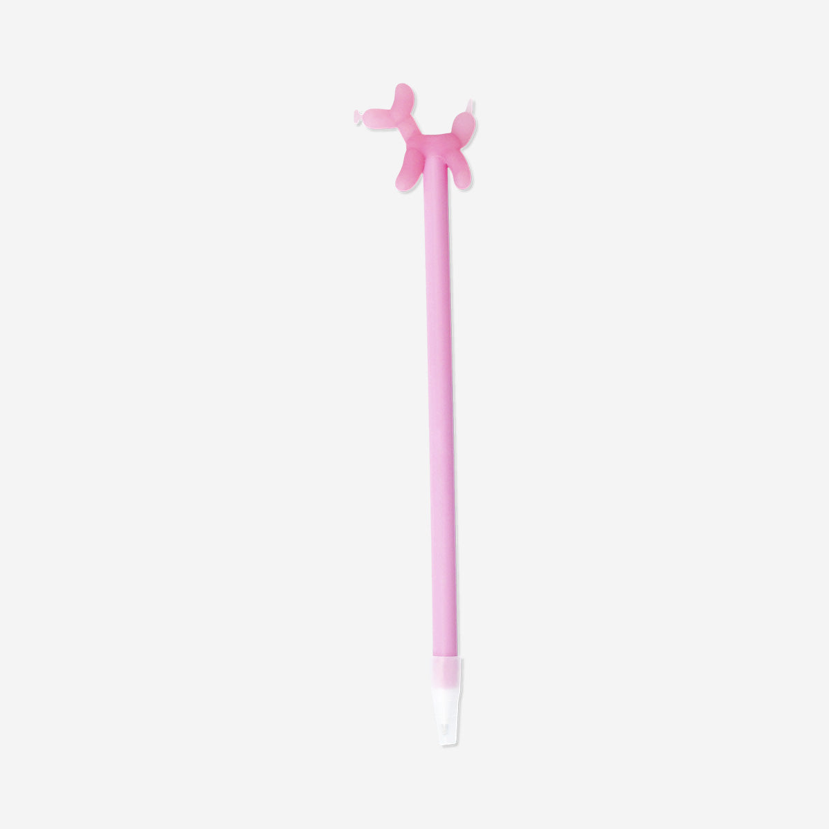 Pink ballpoint pen with balloon dog topper