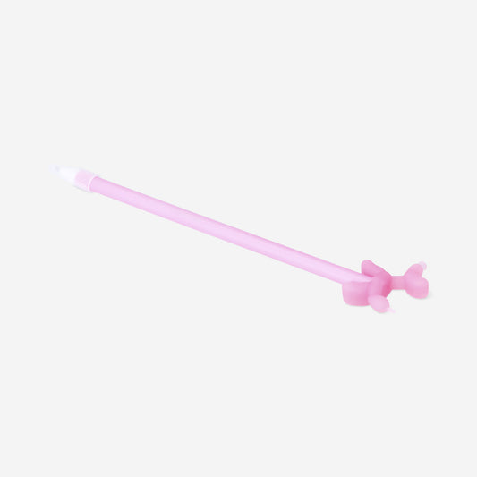 Pink ballpoint pen with balloon dog topper