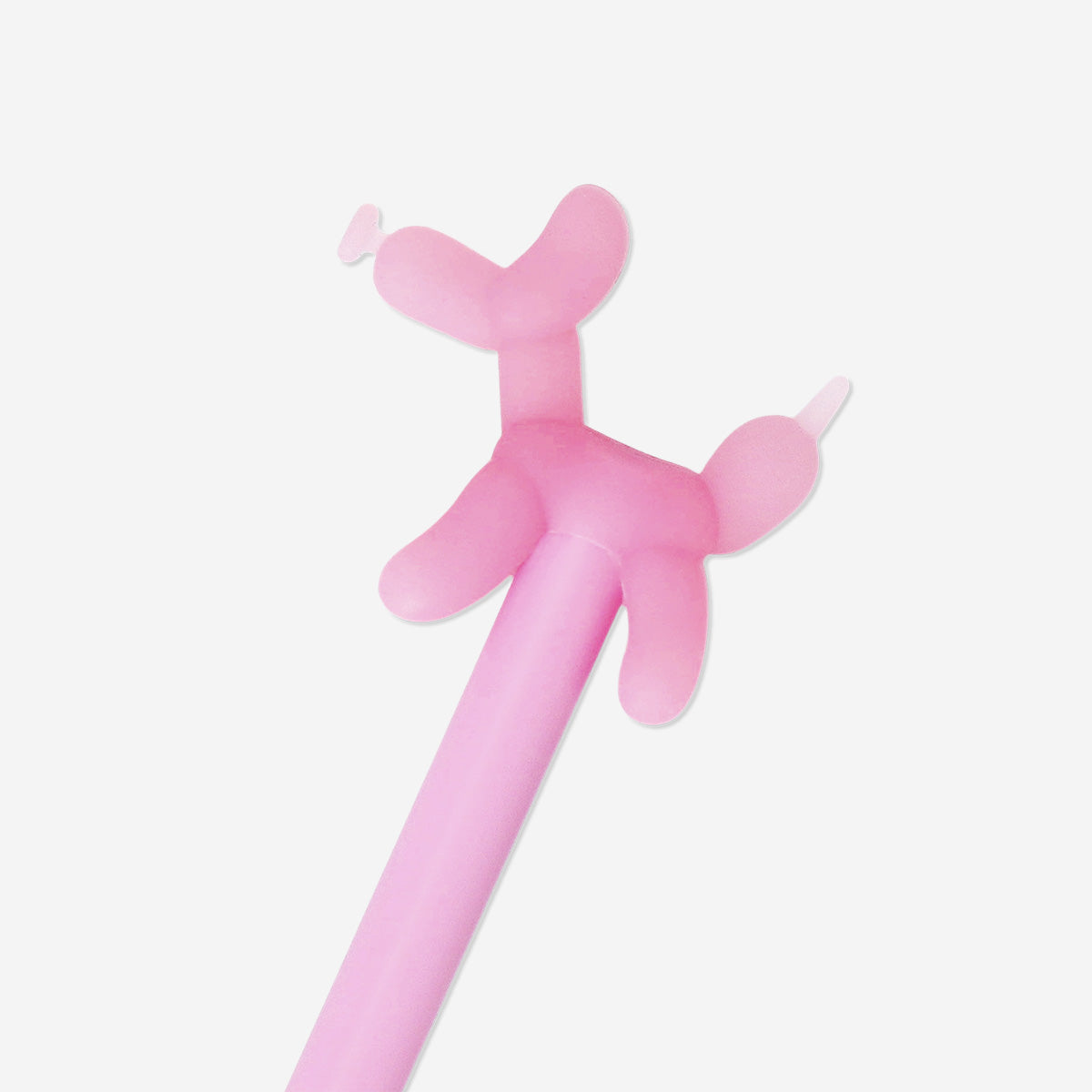Pink ballpoint pen with balloon dog topper