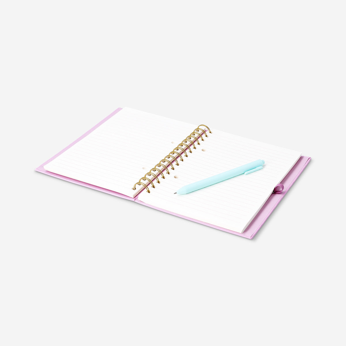 Libreta de mariposa rosa con bolígrafo y notas adhesivas