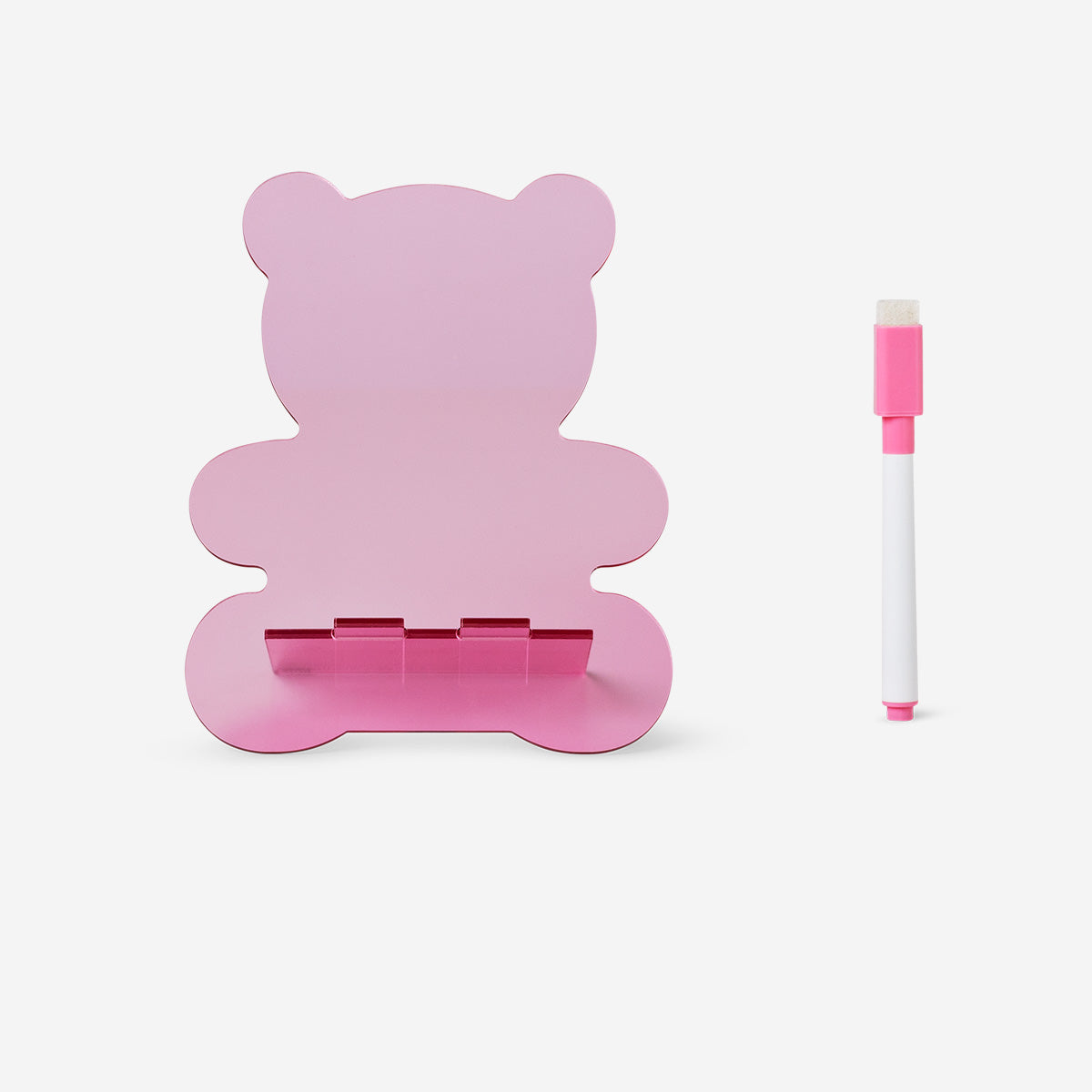 Pink gummy bear table planner board with marker