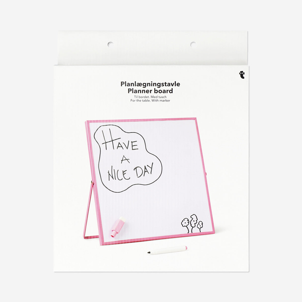 Pink magnetic table planner board with marker