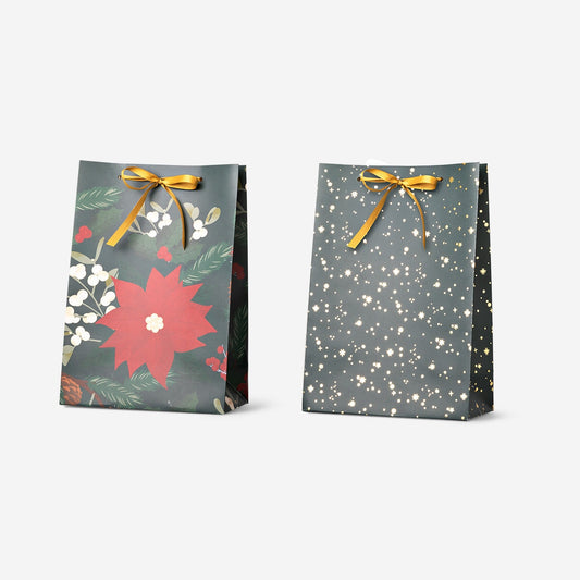 Sacchetti regalo pop-up con nastro dorato - 2 pz