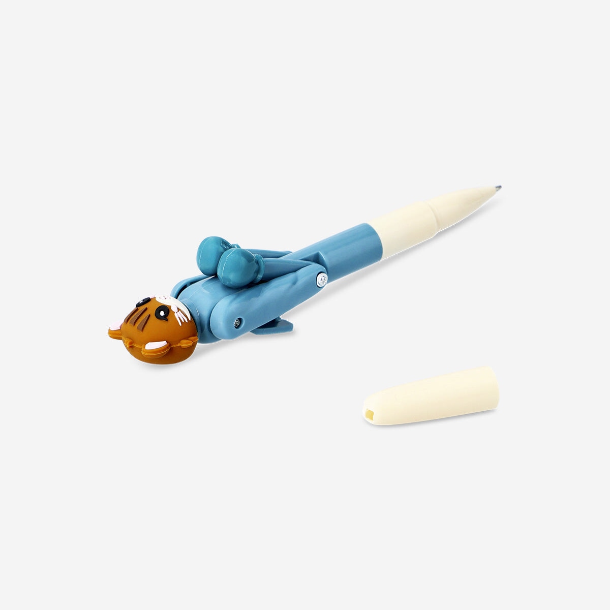 Flying Tiger Copenhagen punching pen in hamster design, office desk accessory with a playful, ergonomic shape.