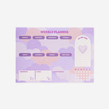 Purple weekly planner with goals