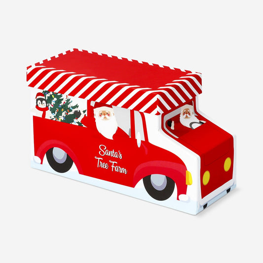 Scatola regalo con camion di Babbo Natale - 15 cm