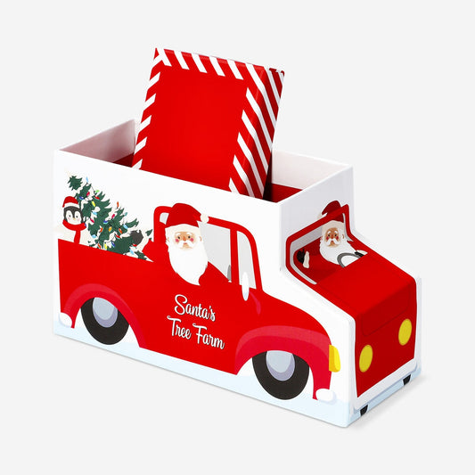 Scatola regalo con camion di Babbo Natale - 15 cm