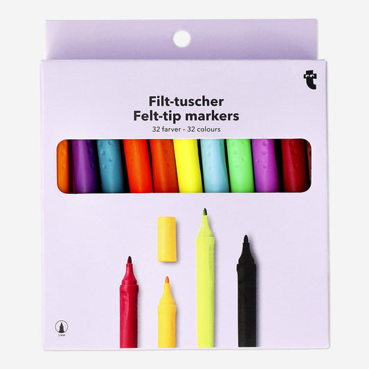 Set of dual felt-tip pens - 32 pcs