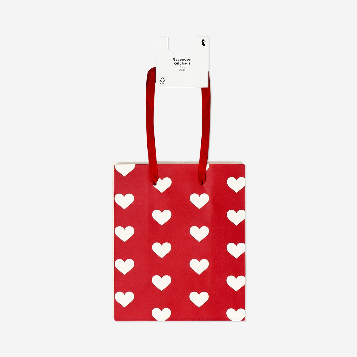 Set of gift bags with hearts - 2 pcs Office Flying Tiger Copenhagen 