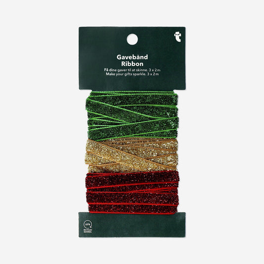 Juego de cintas con purpurina - 3 piezas