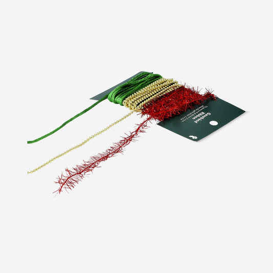 Set of textured gift ribbon - 3 pcs