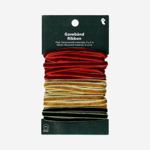 Set of five velvet ribbons from Flying Tiger Copenhagen, ideal for office crafts and decoration projects.