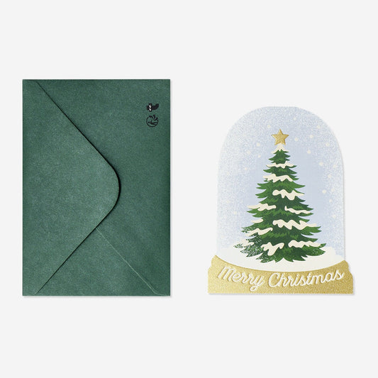 Tarjeta de felicitación con forma de bola de nieve