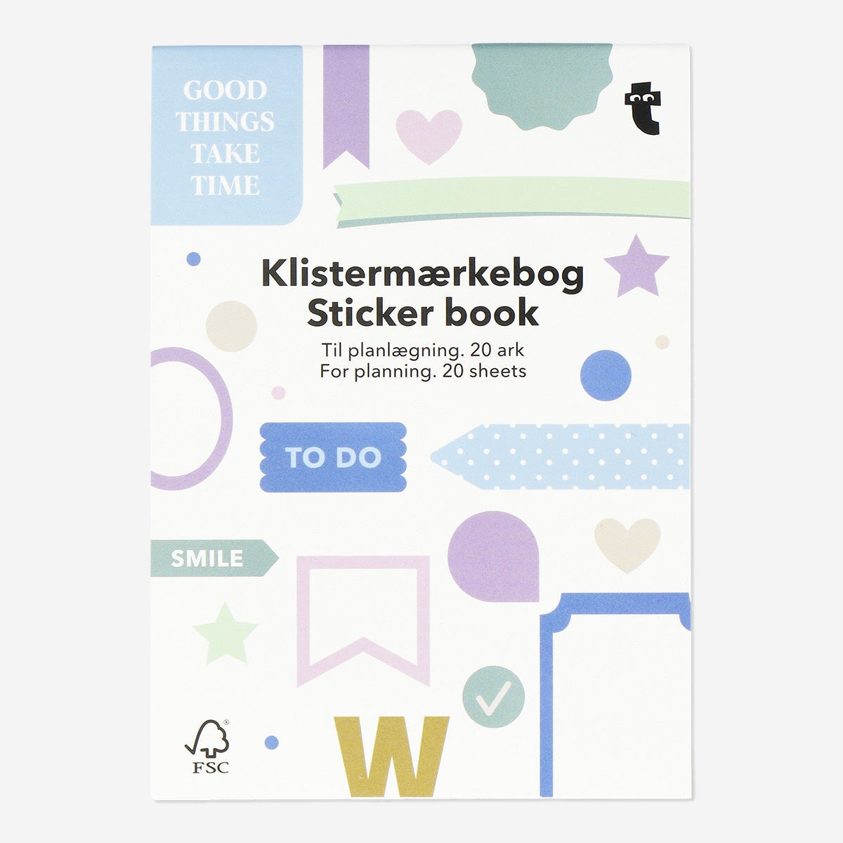 Flying Tiger Copenhagen office sticker book for planning with colorful stickers and charts for organizing tasks and schedules.