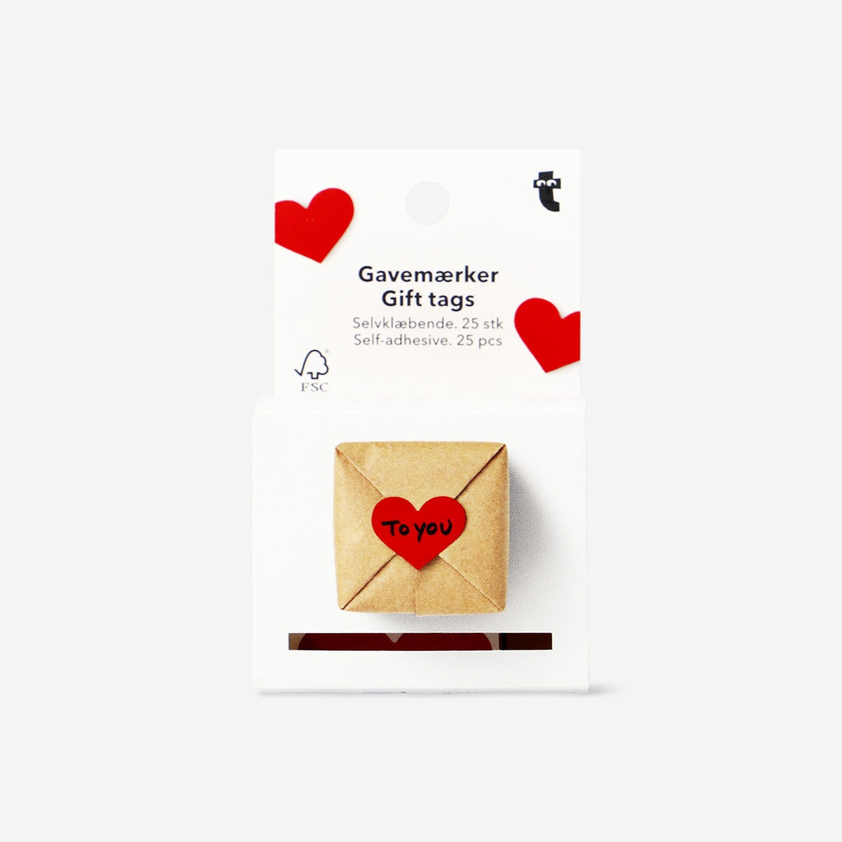Sticker heart gift tags on a roll - 25 pcs Office Flying Tiger Copenhagen 
