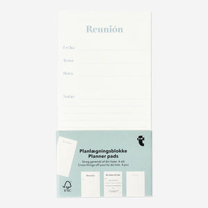 Flying Tiger Copenhagen Sticky Planner Pads in Italian for office use, featuring colorful, adhesive note pages for organizing.