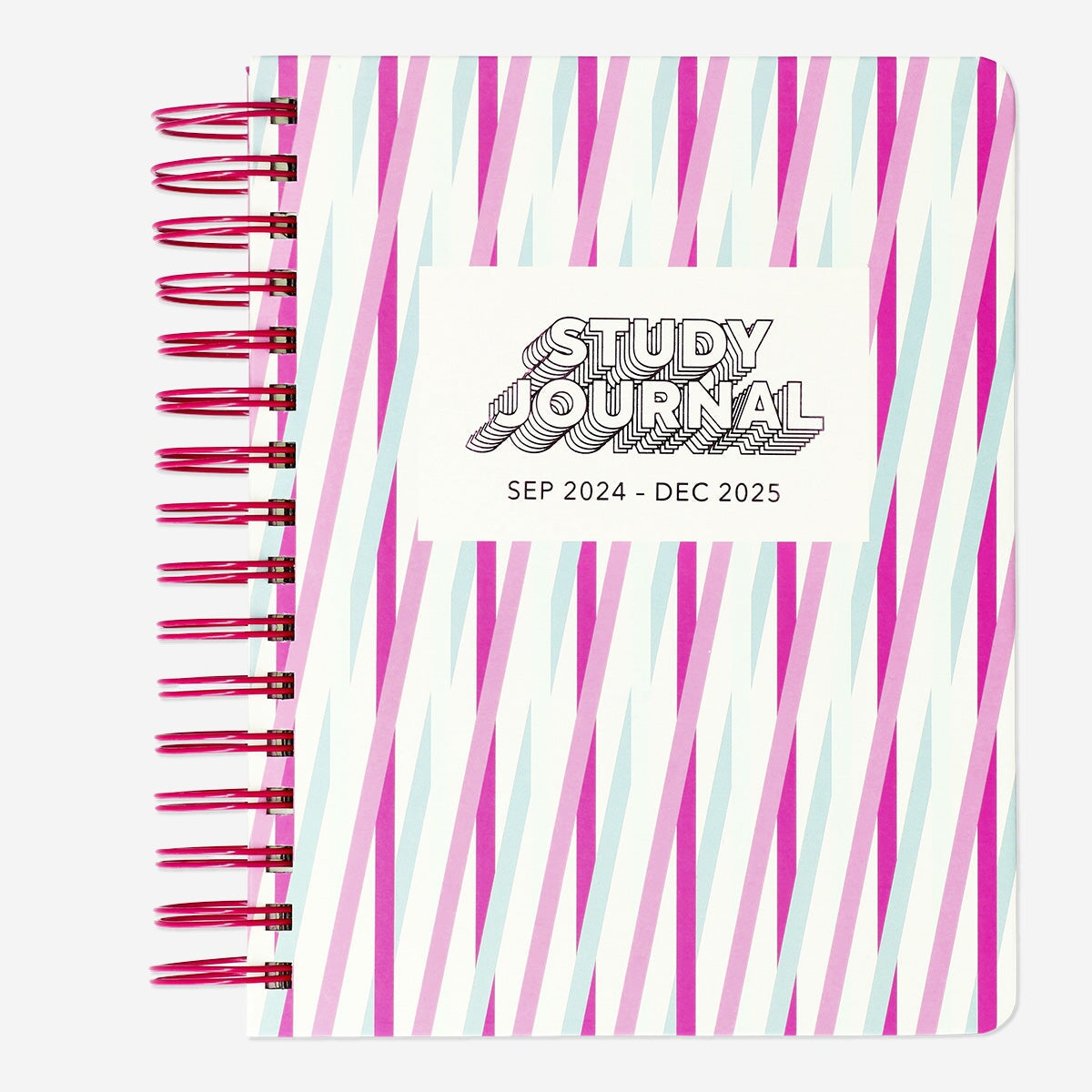 Striped study planner in English by Flying Tiger Copenhagen, designed for office use and organization.