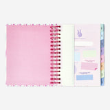 Flying Tiger Copenhagen striped study planner for office use, featuring colorful horizontal stripes and a compact, organized design.