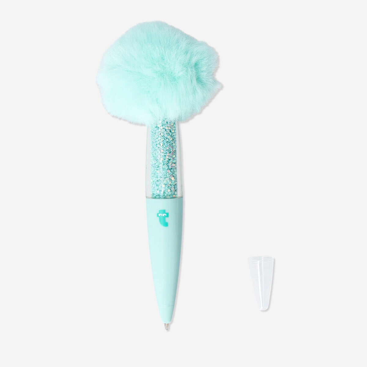 Turquoise ballpoint pen with plush top Office Flying Tiger Copenhagen 