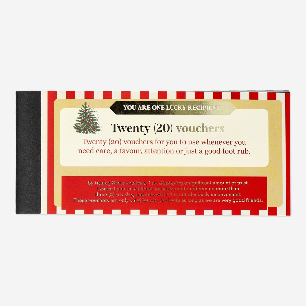 Set of 20 English vouchers for favours, featuring colorful designs, from Flying Tiger Copenhagen's office collection.