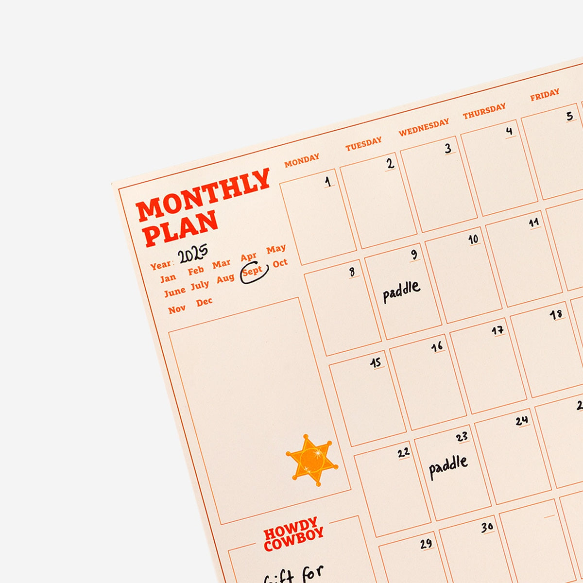 Western monthly planner Office Flying Tiger Copenhagen 