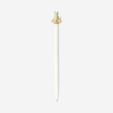 White Flying Tiger Copenhagen office ballpoint pen featuring a playful yoga cat design, ideal for writing and office use.