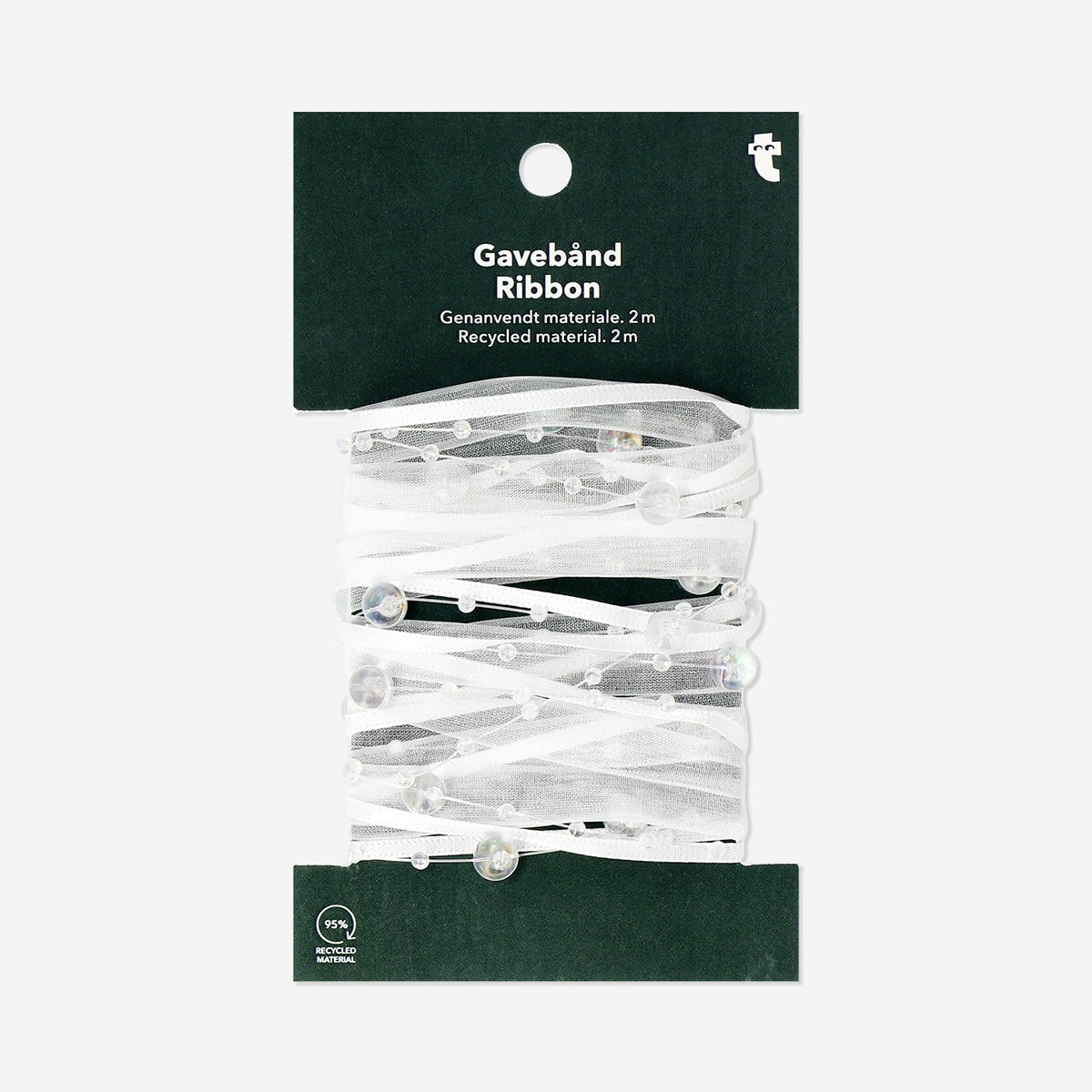 White ribbon with pearls - 2 m Office Flying Tiger Copenhagen 