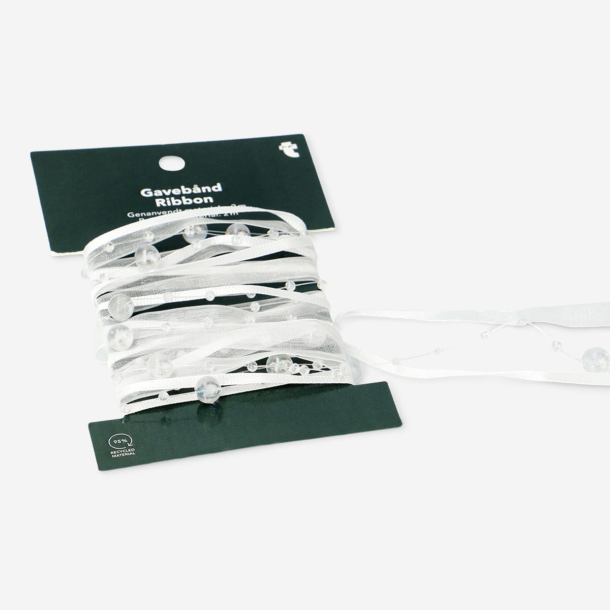 White ribbon with pearls - 2 m Office Flying Tiger Copenhagen 