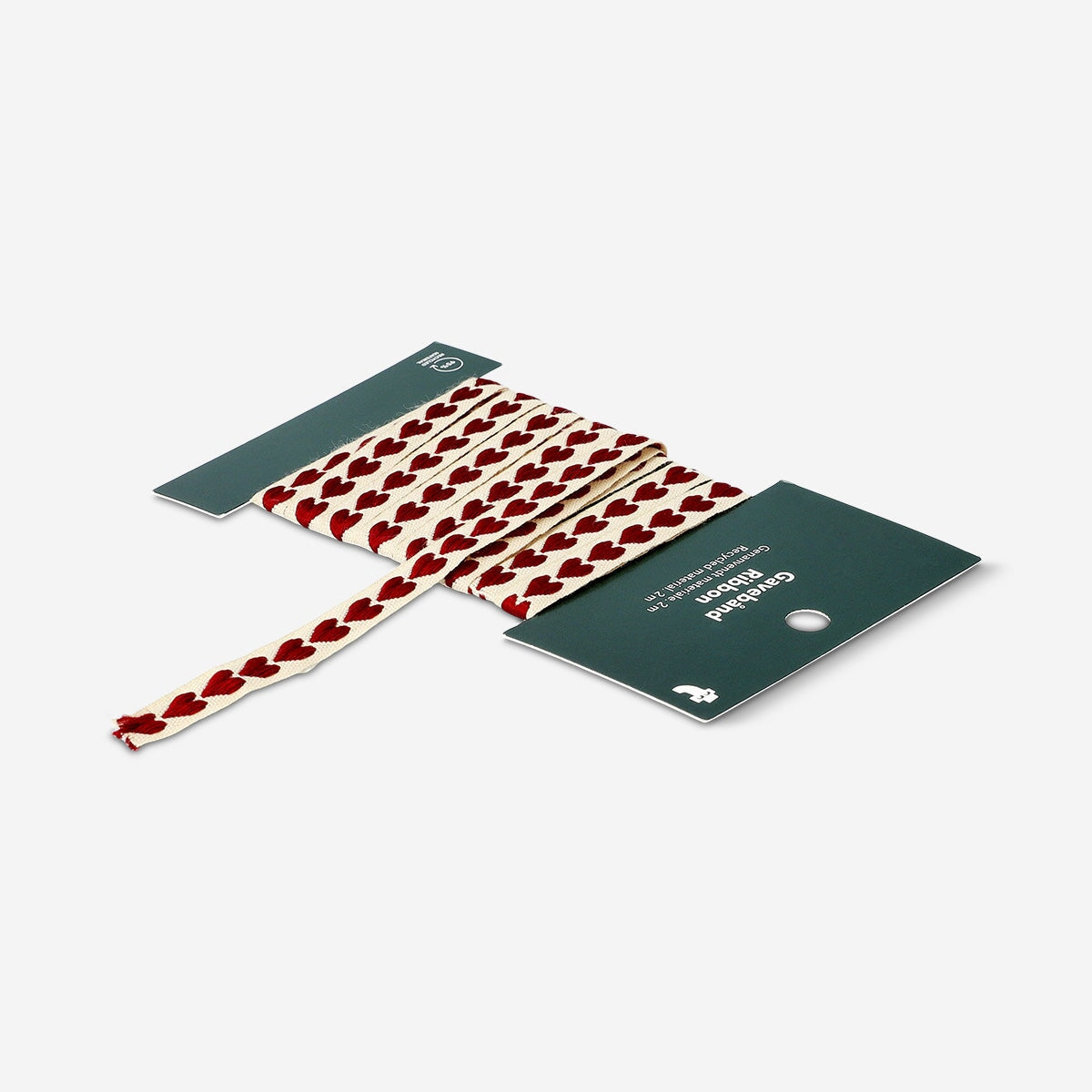 White ribbon with red hearts - 2 m Office Flying Tiger Copenhagen 