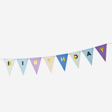 Flying Tiger Copenhagen birthday garland, 300 cm long, colorful paper decorations for party celebrations.