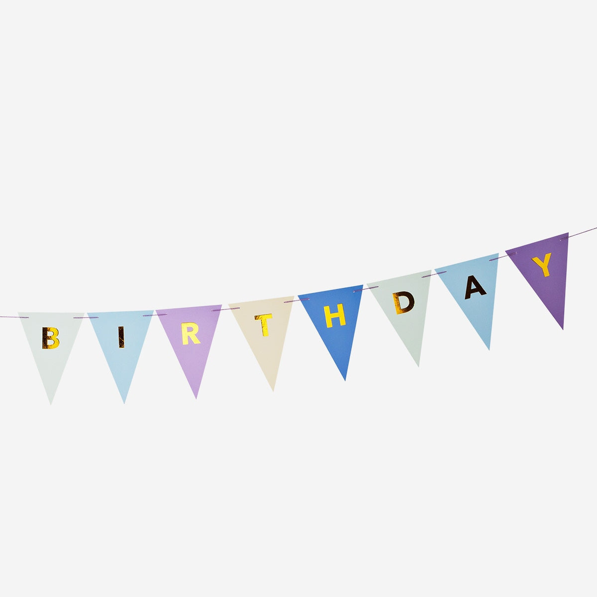 Flying Tiger Copenhagen birthday garland, 300 cm long, colorful paper decorations for party celebrations.