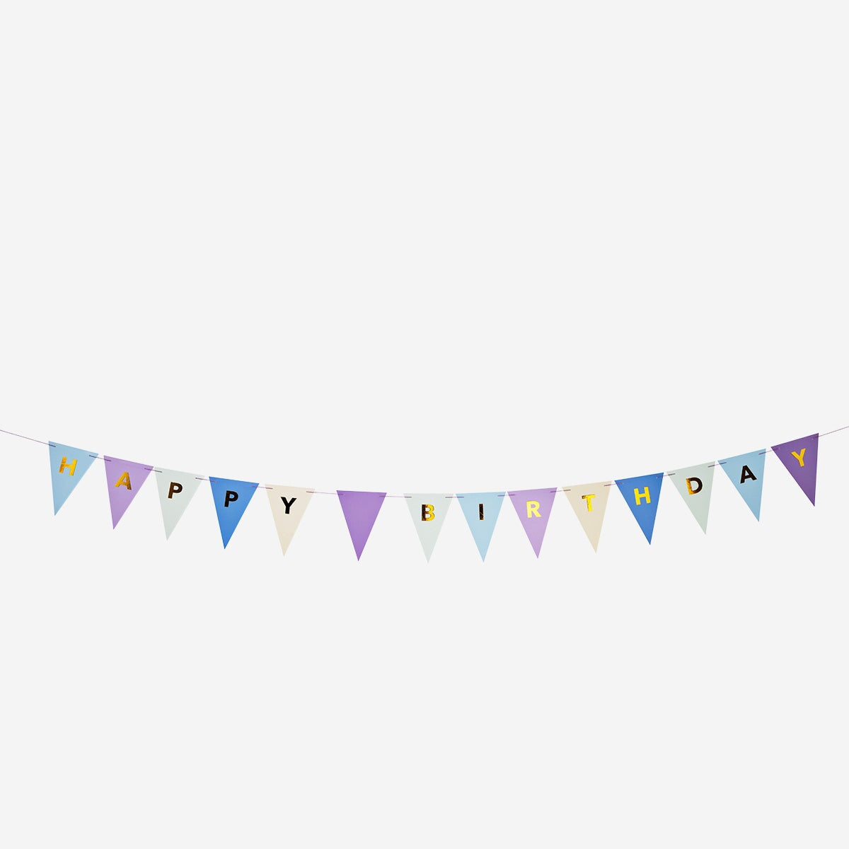 Birthday garland from Flying Tiger Copenhagen, 300 cm long, colorful party decoration with festive paper pennants.