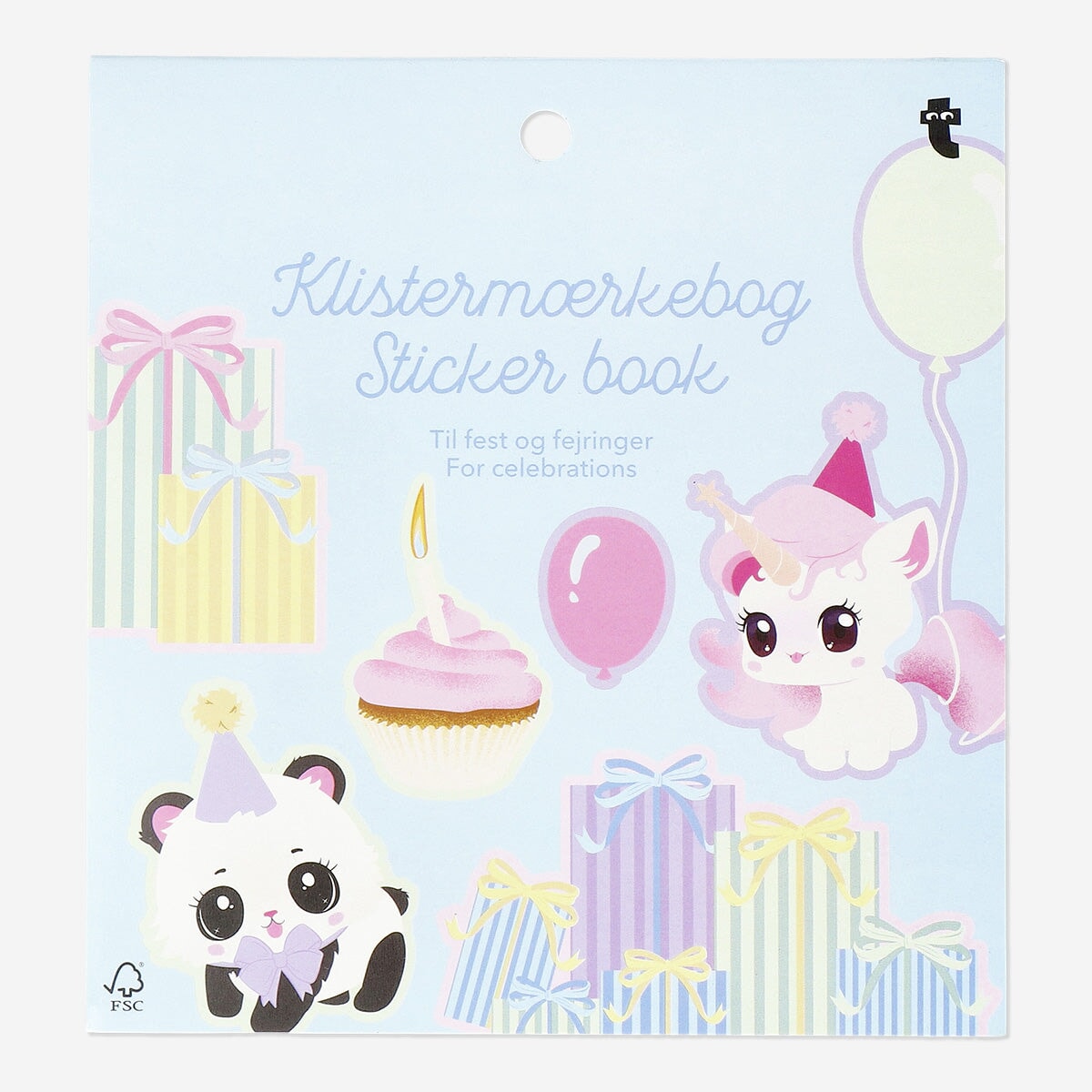 Birthday themed sticker book by Flying Tiger Copenhagen featuring colorful party stickers and fun designs for celebrations.