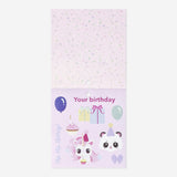 Birthday-themed party sticker book by Flying Tiger Copenhagen featuring colorful stickers and fun designs for celebrations.