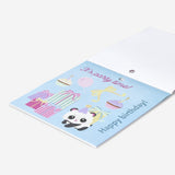 Birthday-themed party sticker book by Flying Tiger Copenhagen featuring colorful stickers for celebrations and decorating.