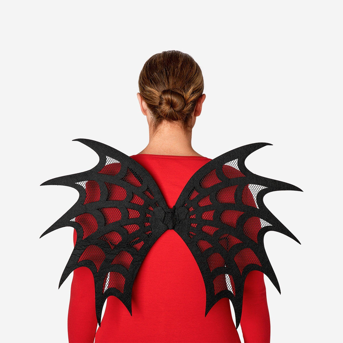 Adult black angel wings for parties by Flying Tiger Copenhagen, featuring lightweight feathers and a comfortable fit.