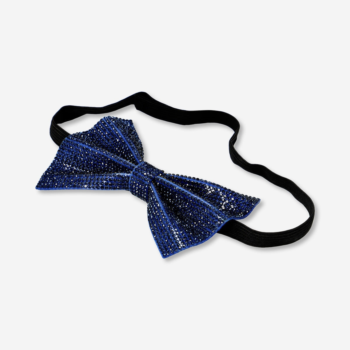 Blue rhinestone bow tie for party wear by Flying Tiger Copenhagen, featuring sparkling embellishments and a classic design.