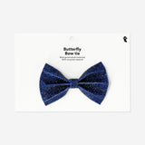 Blue rhinestone bow tie from Flying Tiger Copenhagen, ideal for party attire, featuring sparkling rhinestone embellishments.