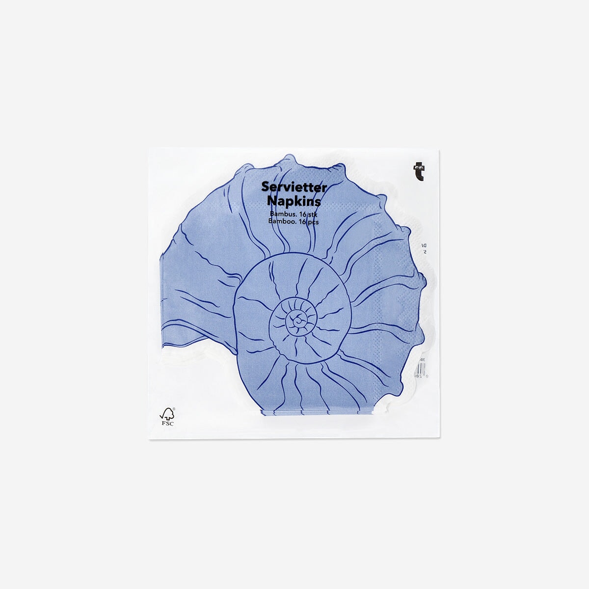 Blue seashell napkins - 16 pcs Party Flying Tiger Copenhagen 