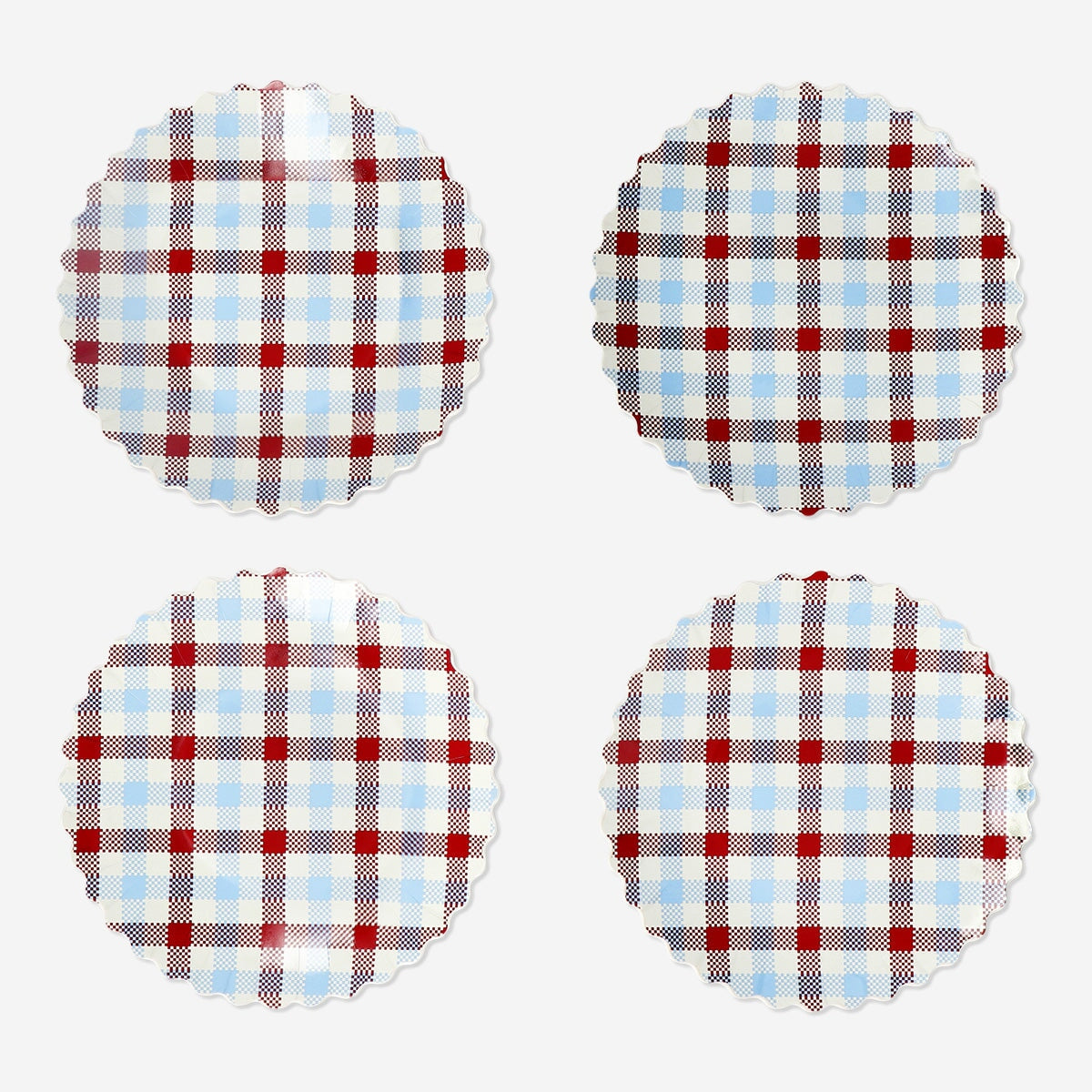 Checkered picnic plates - 4 pcs Party Flying Tiger Copenhagen 