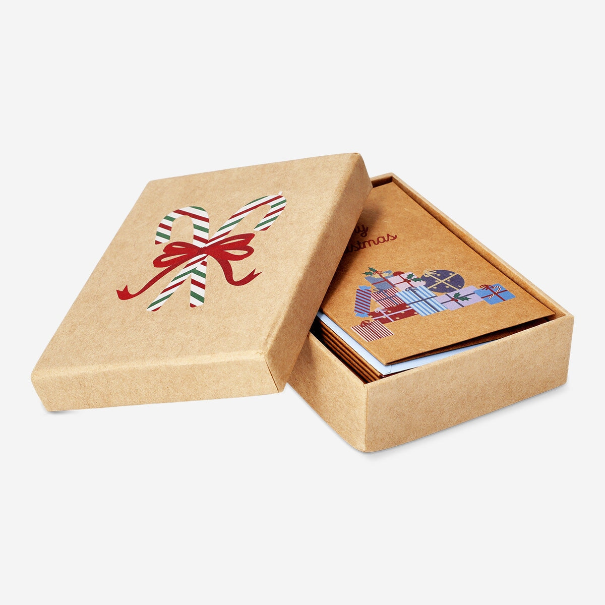 Set of 15 Flying Tiger Copenhagen Christmas cards with envelopes, festive party-themed holiday greeting cards for the season.
