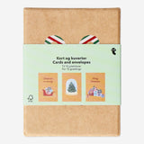 Set of 15 Flying Tiger Copenhagen Christmas cards with envelopes for holiday celebrations, featuring festive designs for parties.