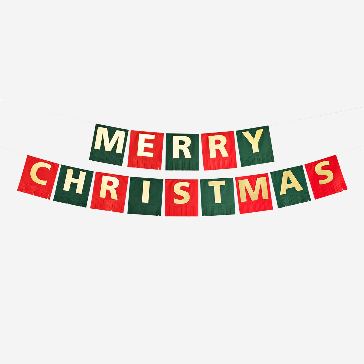 Colorful Christmas paper garland from Flying Tiger Copenhagen with festive paper decorations for holiday parties.